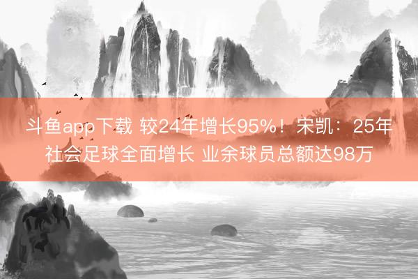 斗鱼app下载 较24年增长95%！宋凯：25年社会足球全面增长 业余球员总额达98万